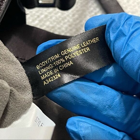 VINCE CAMUTO Bailey Dark Purple Vamp Leather Zip Around Crossbody Bag - Picture 12 of 14